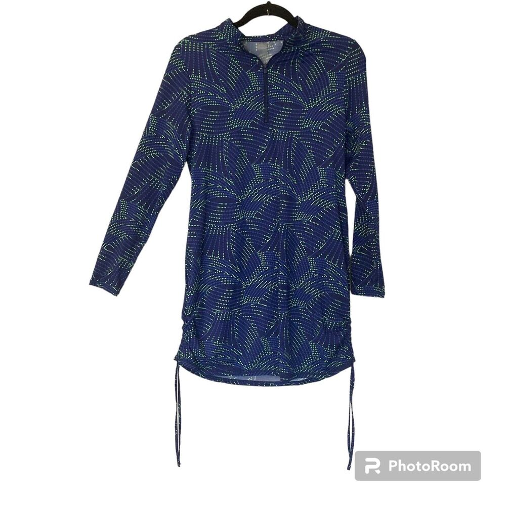 Zuda Womens Dress S Active Wear Long Sleeve Ruched Quarter Zip Leisure Short QVC